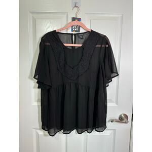 Torrid size 0 Lacey black sheer top